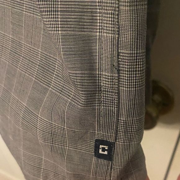 CHAPS Mens Mini Plaid Gray Black White Easy Care Button Down Long Slv Sz 2XL - Picture 12 of 16